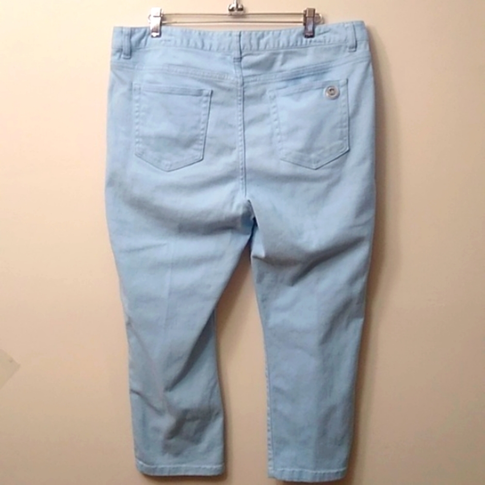 ๐HP๐Michael Kors Izzy Cropped Skinny Jeans, Light Blue, Size 12 - Picture 7 of 10